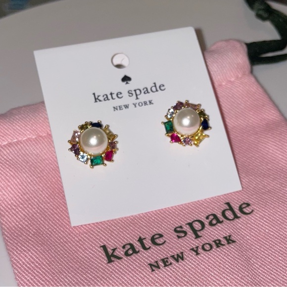 Kate Spade Multicolor Gem and Pearl Earrings - Picture 4 of 8